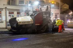 Roadworks take place in the New Cross area of Sutton-in-Ashfield in Nottinghamshire.