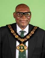 New Nottinghamshire County Council chairman, Cllr Christopher Adegoke, wearing his chains of office.