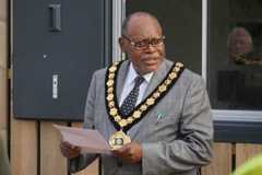 Nottinghamshire County Council chairman, Cllr Christopher Adegoke, officially opens the new facilities at Cotgrave Country Park.
