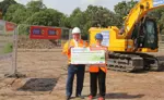 Councillor Mick Barton and Claire Ward, Mayor of the East Midlands on site at Kirk Hill