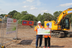 Councillor Mick Barton and Claire Ward, Mayor of the East Midlands on site at Kirk Hill