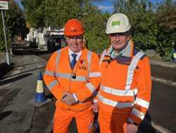 Nottinghamshire County Council leader, Cllr Mick Barton, and Cabinet Member for Transport and Environment, Cllr Bert Bingham.