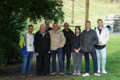 Notts Outdoors staff and county councillors pictured at Hagg Farm in the Derbyshire Peak District. 