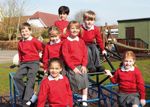 A group of primary school children. 