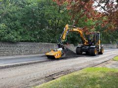 The other council Pothole Pro is in action repairing a road