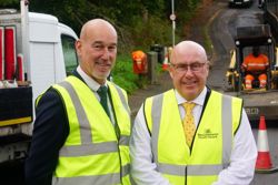 Council Leader, Cllr Mick Barton, right, with Councillor John Semens, Deputy Cabinet Member for Transport and Environment